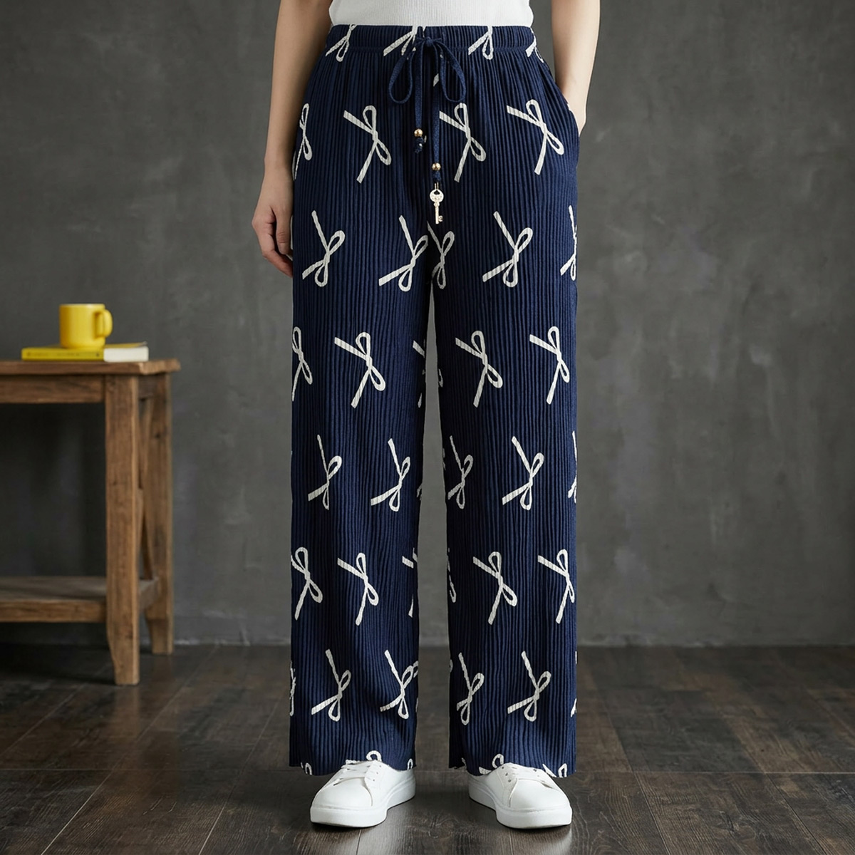 Ladies Palazzo Pant With Design Soft Stretch