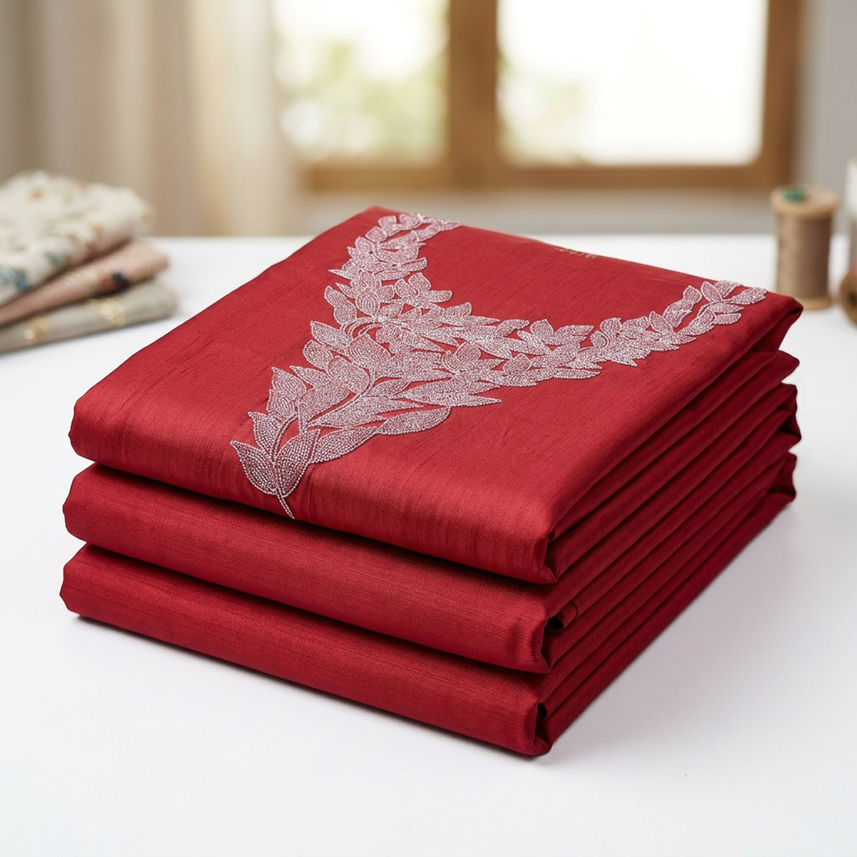 Ladies Jalabia Fabric Stone Work And Embroidery Baby Silk Plain