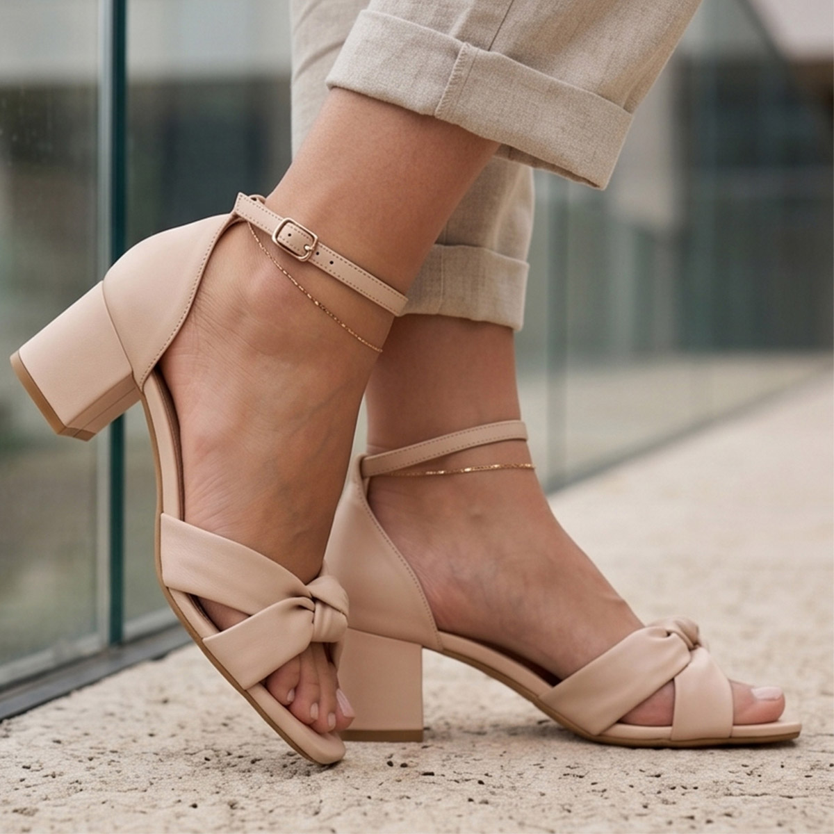 Ladies Sandal Medium Heel