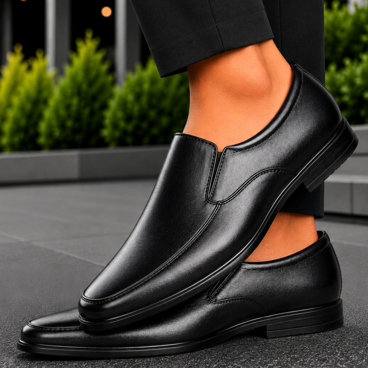 Men Formal Shoes Without Lace Black