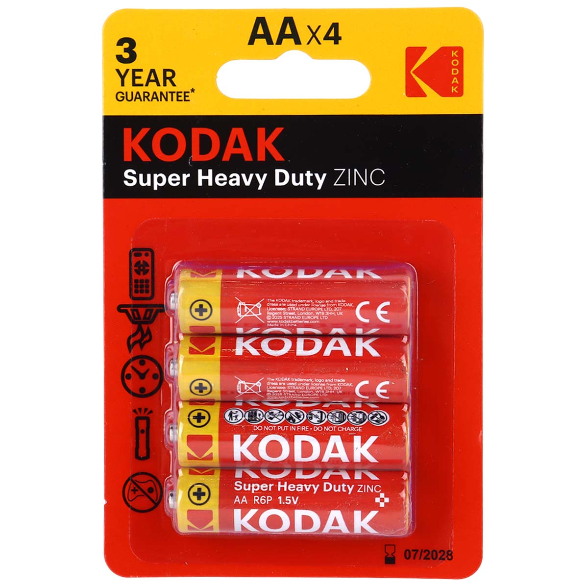 Kodak Super Heavy Duty Zinc Battery Aa 4 Pieces