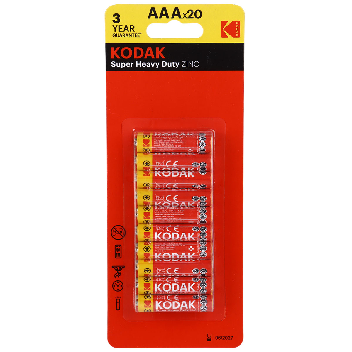 Kodak Super Heavy Duty Zinc Battery Aaa 20 Pieces