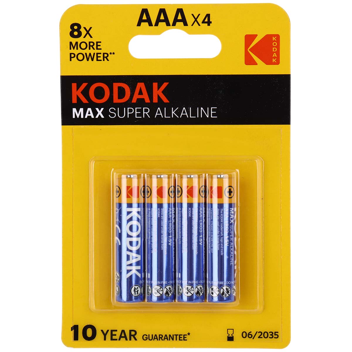 Kodak Max Super Alkaline Battery Aaa 4 Piceces