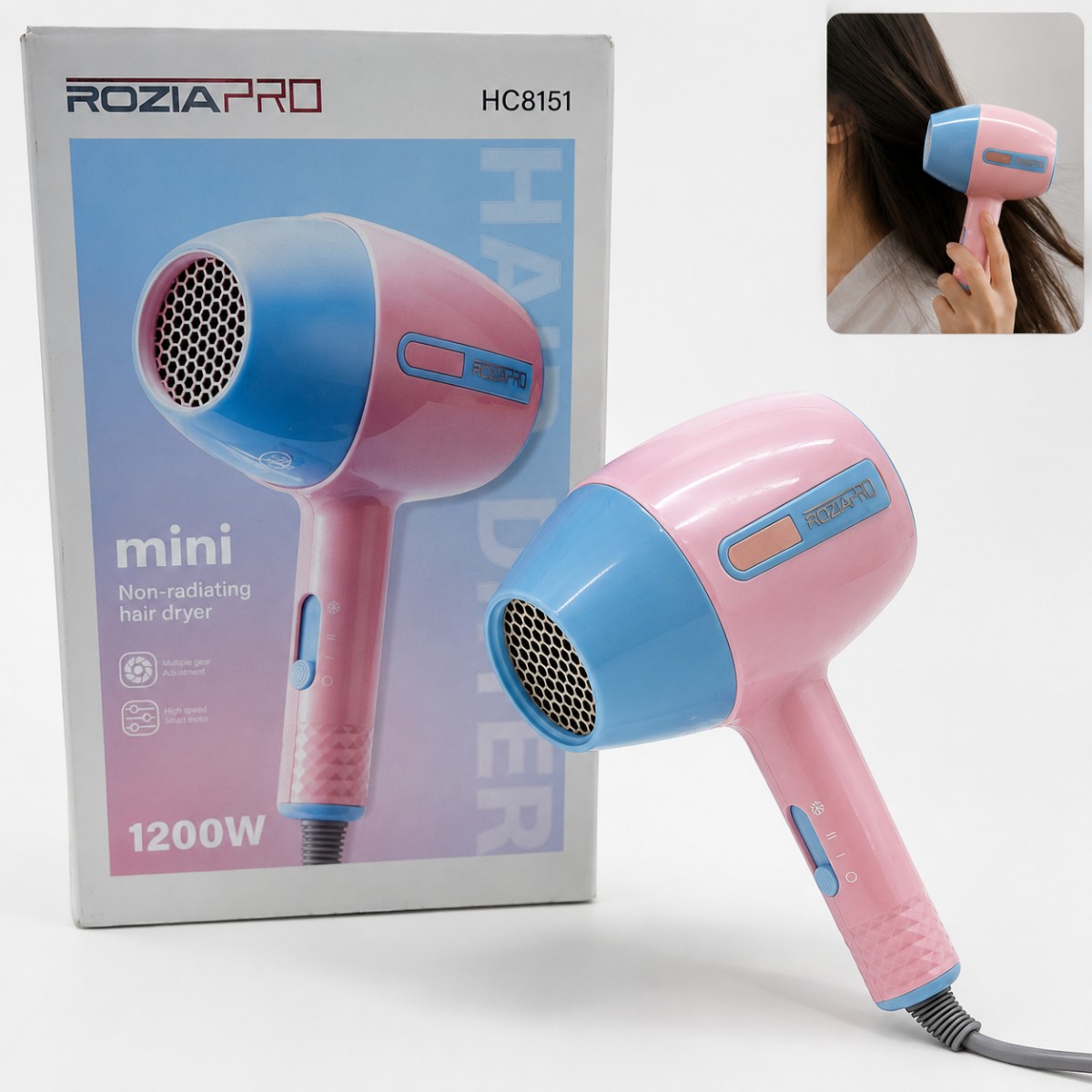 RoziaPRO Mini Non radiating Hair Dryer 1200W