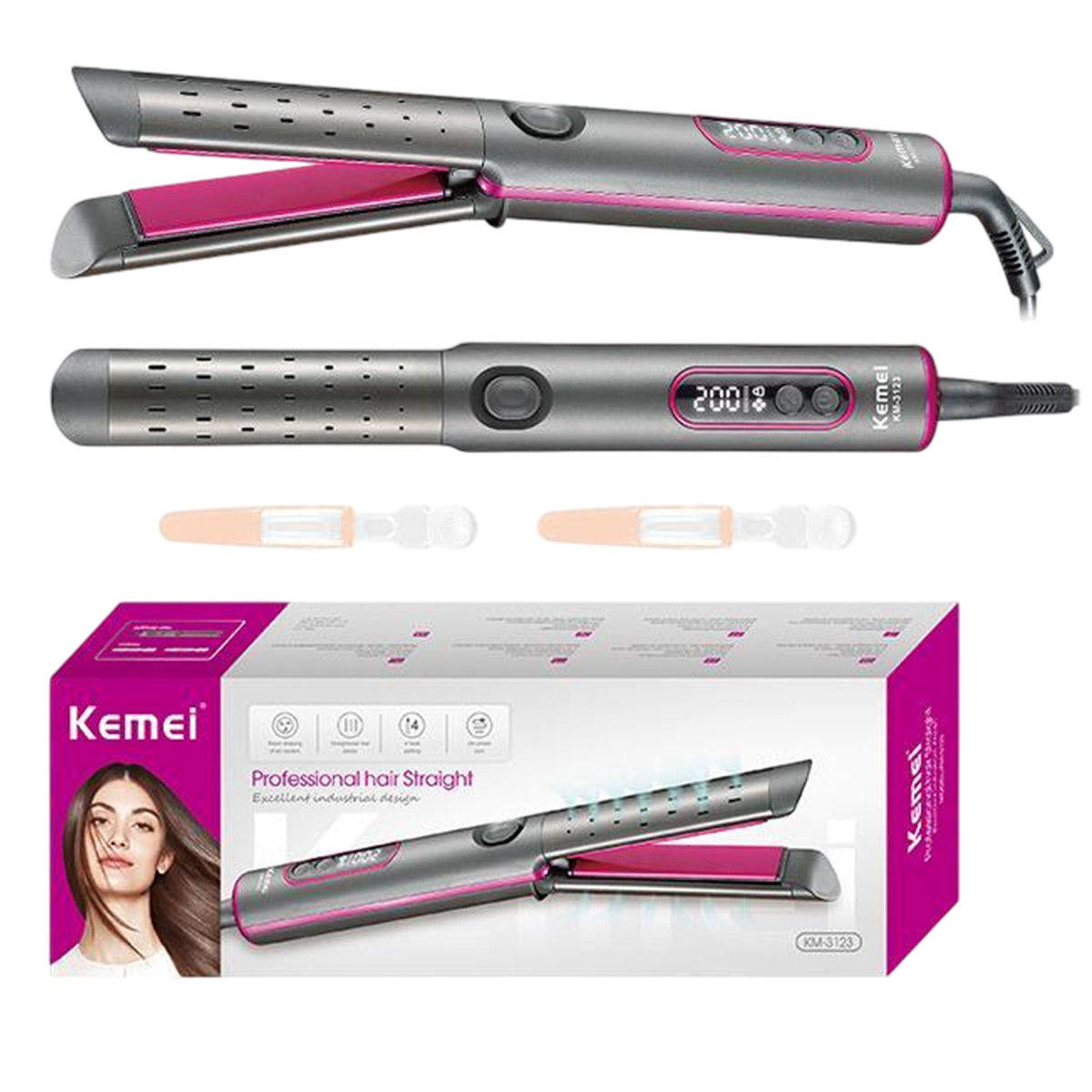Kemei Rechargeable Hair Straightener KM3123