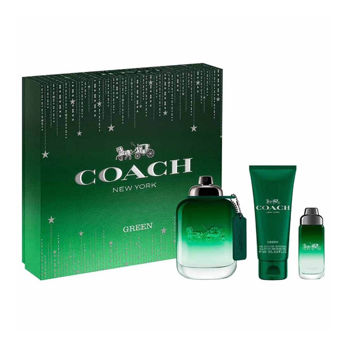 Coach Green Gift Set for Men (EDT 100ml, 15ml and Shower Gel 100ml)
