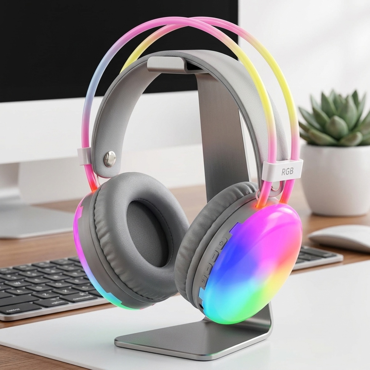 Wireless Bluetooth Headset With RGB Light