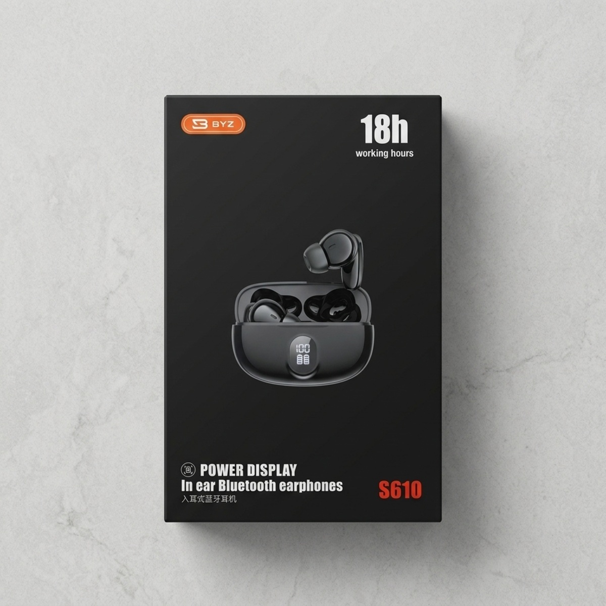 BYZ Power Display In Ear Wireless Bluetooth Earphones
