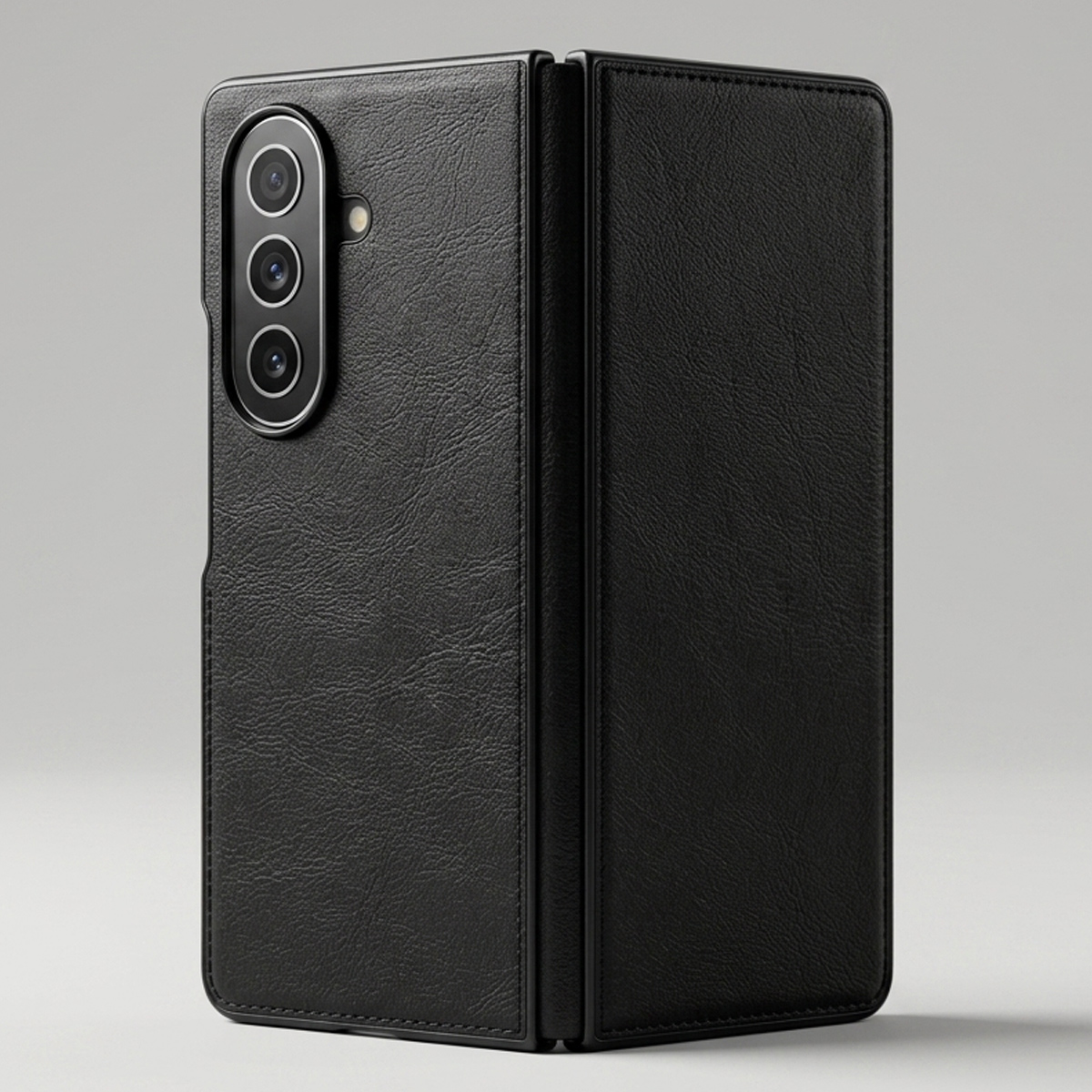 Samsung Z Fold 7 Mobile Cover Leather Black