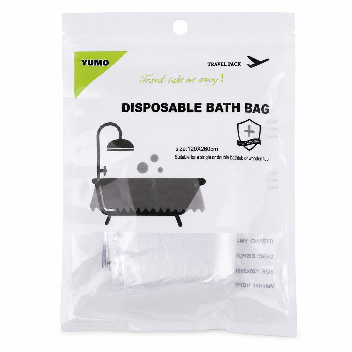 Yumo Disposable Bath Bag 120x260cm