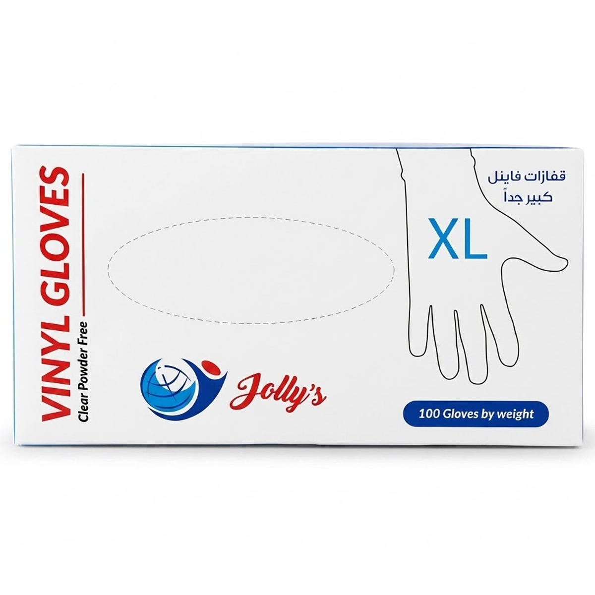 Jolly's Vinyl Gloves Extra Large Size 1 x 100 Pieces