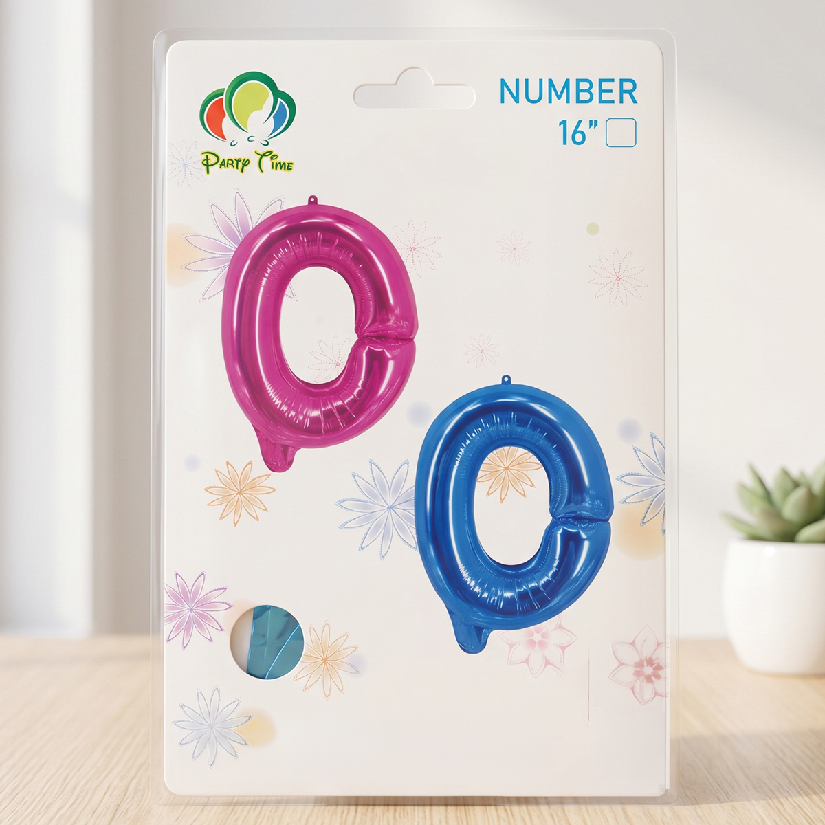Party Time 16 Inch Foil Balloon Number 0
