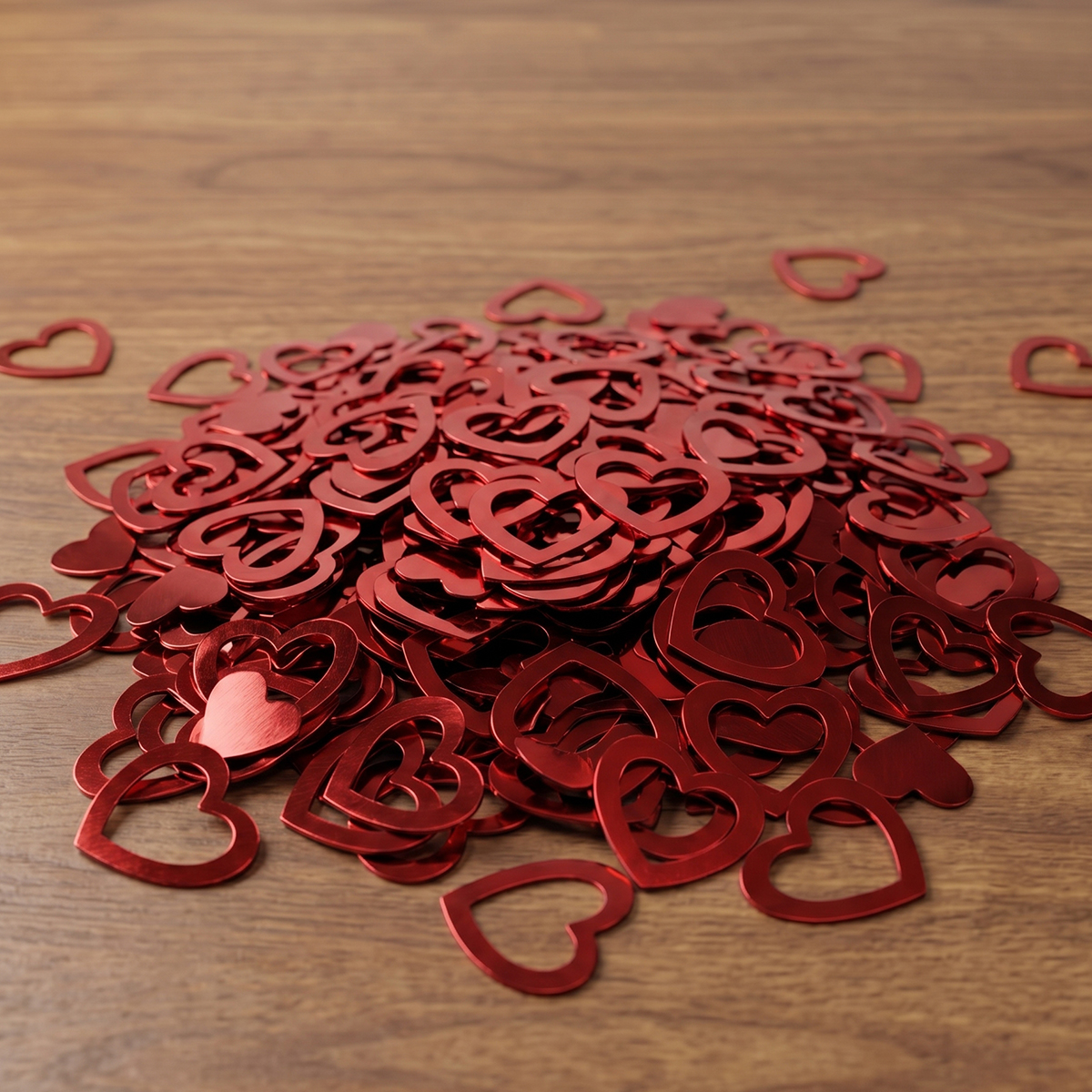 Heart-Shaped Red Confetti