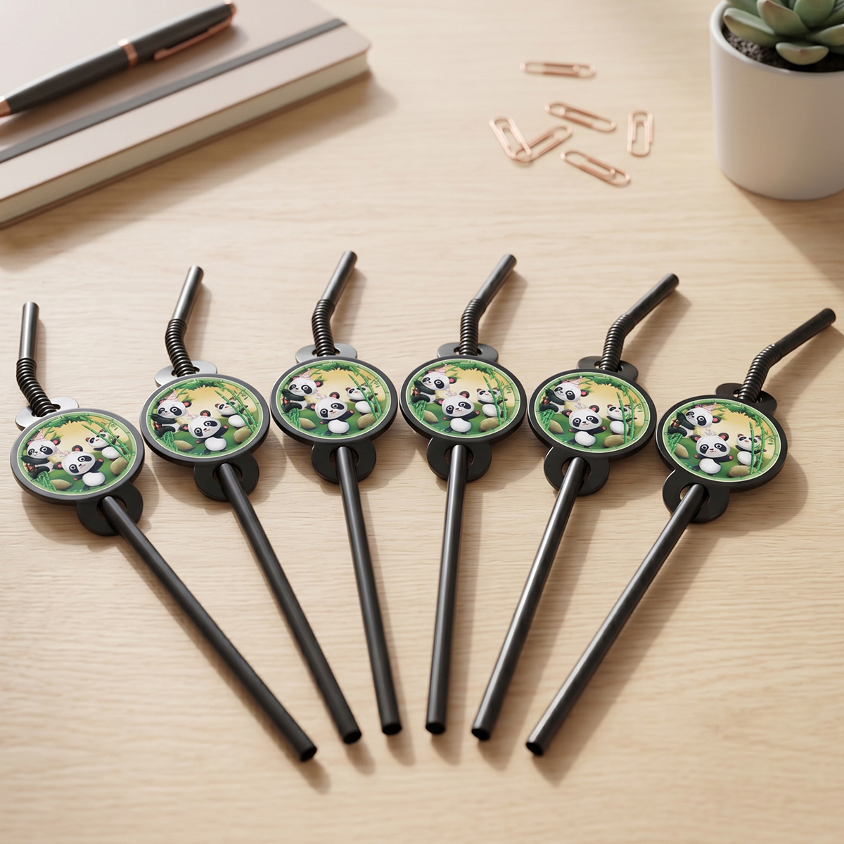 Cute Panda Design Party Straw
