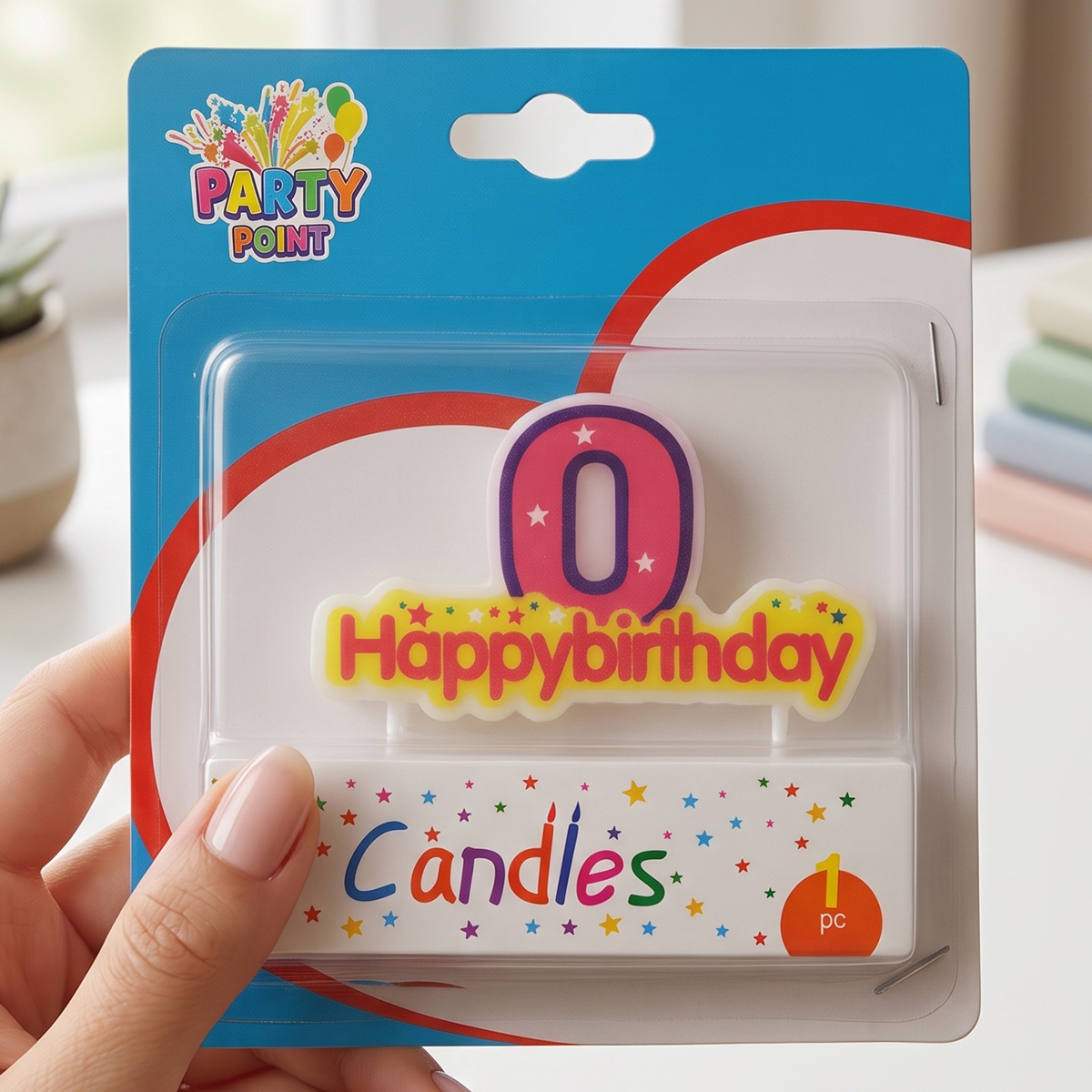 Party Point Happy Birthday Candle Number 0