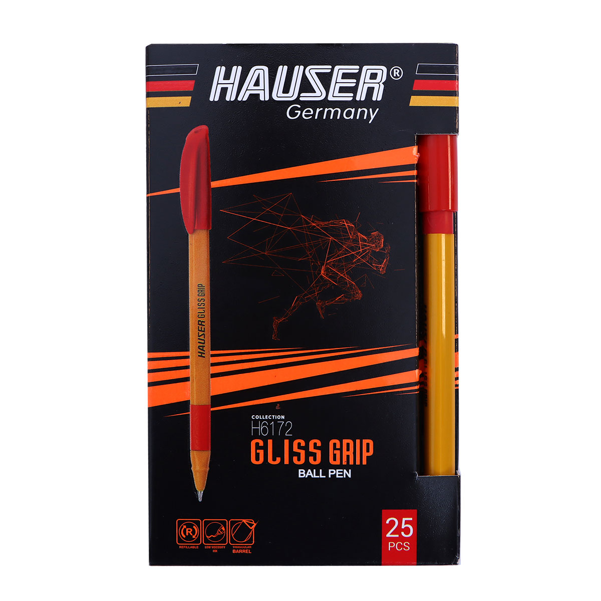 Gliss Grip Ball Pen Red 25