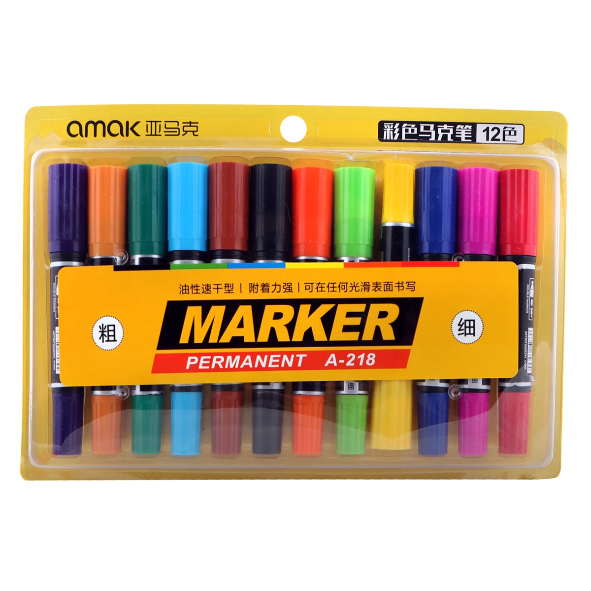 Amak Marker Permanent Pen 12 Pieces