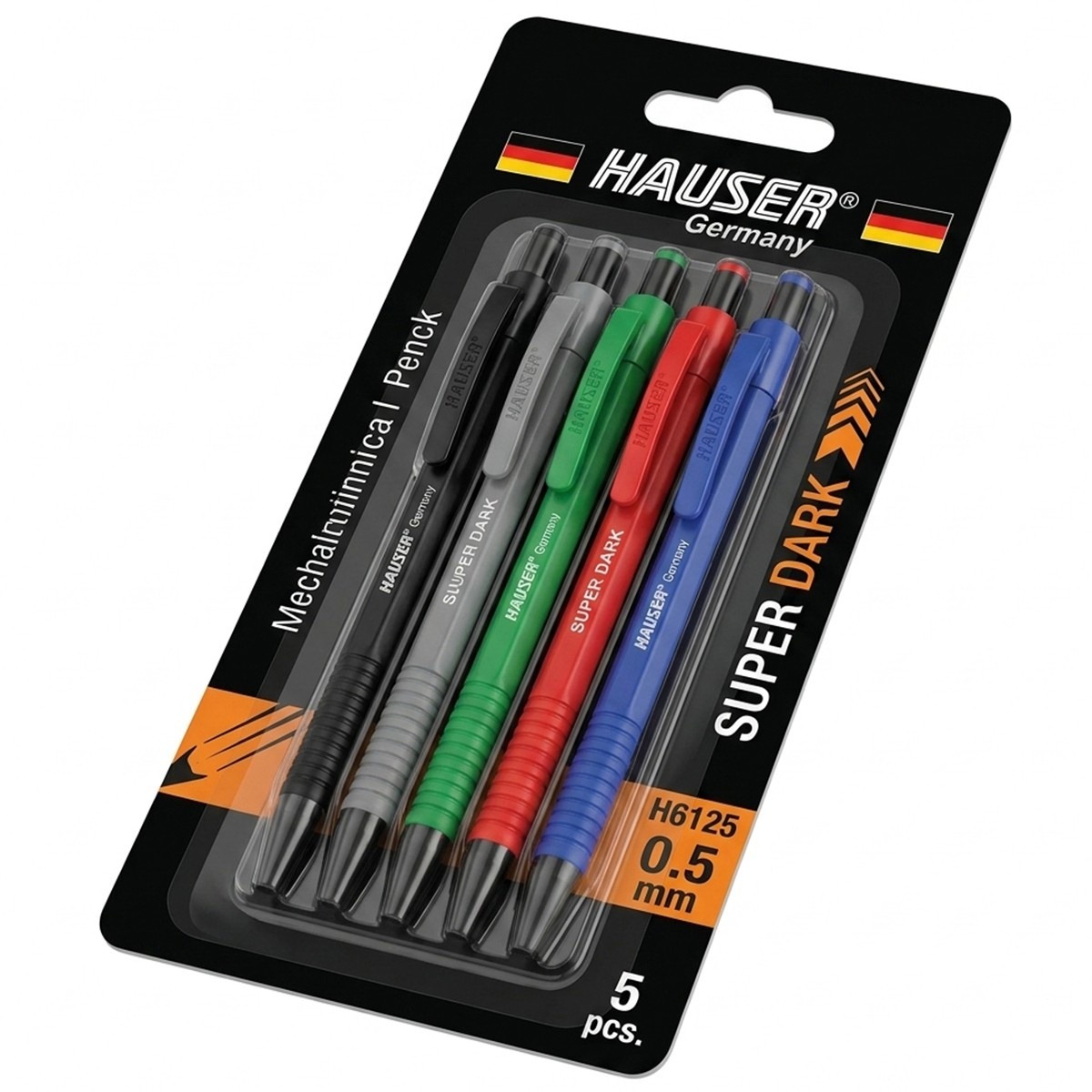H6125 Super Dark Mechanical Pencil 5 Pieces