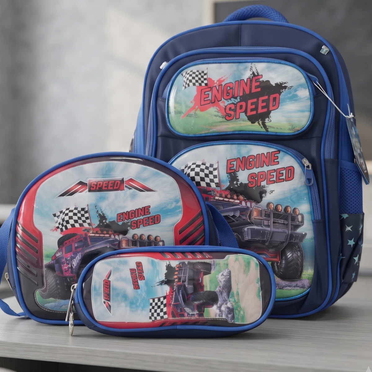 President Engine Speed Boys Backpack Bag