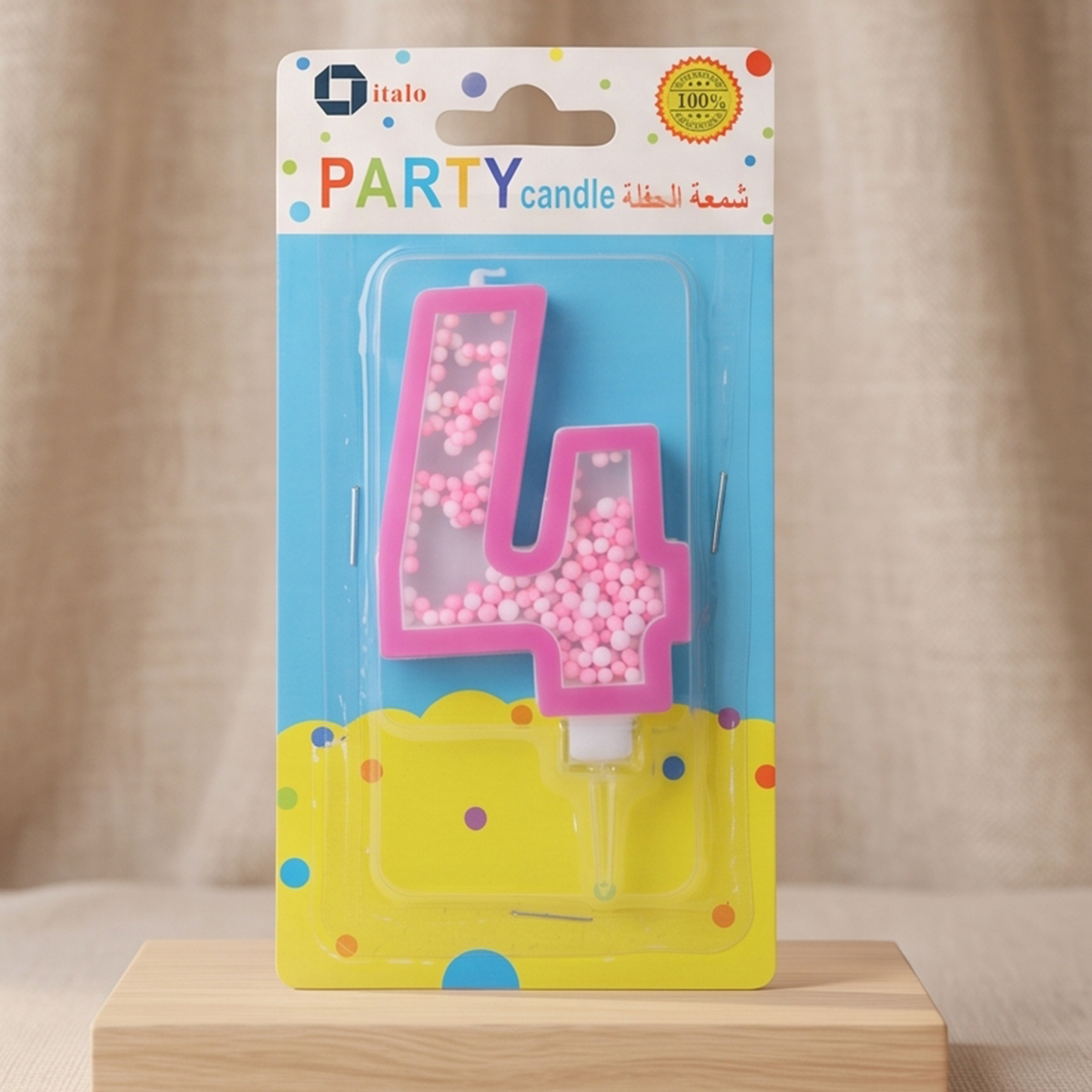 Italo Party Candle Number 4 Pink