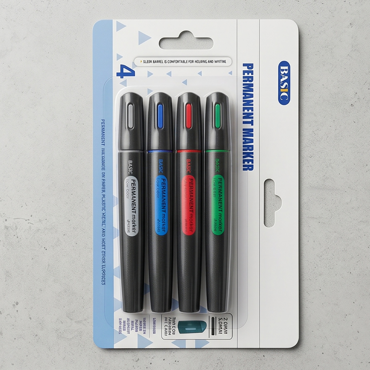 Basic Permanent Marker Set 4 Pieces