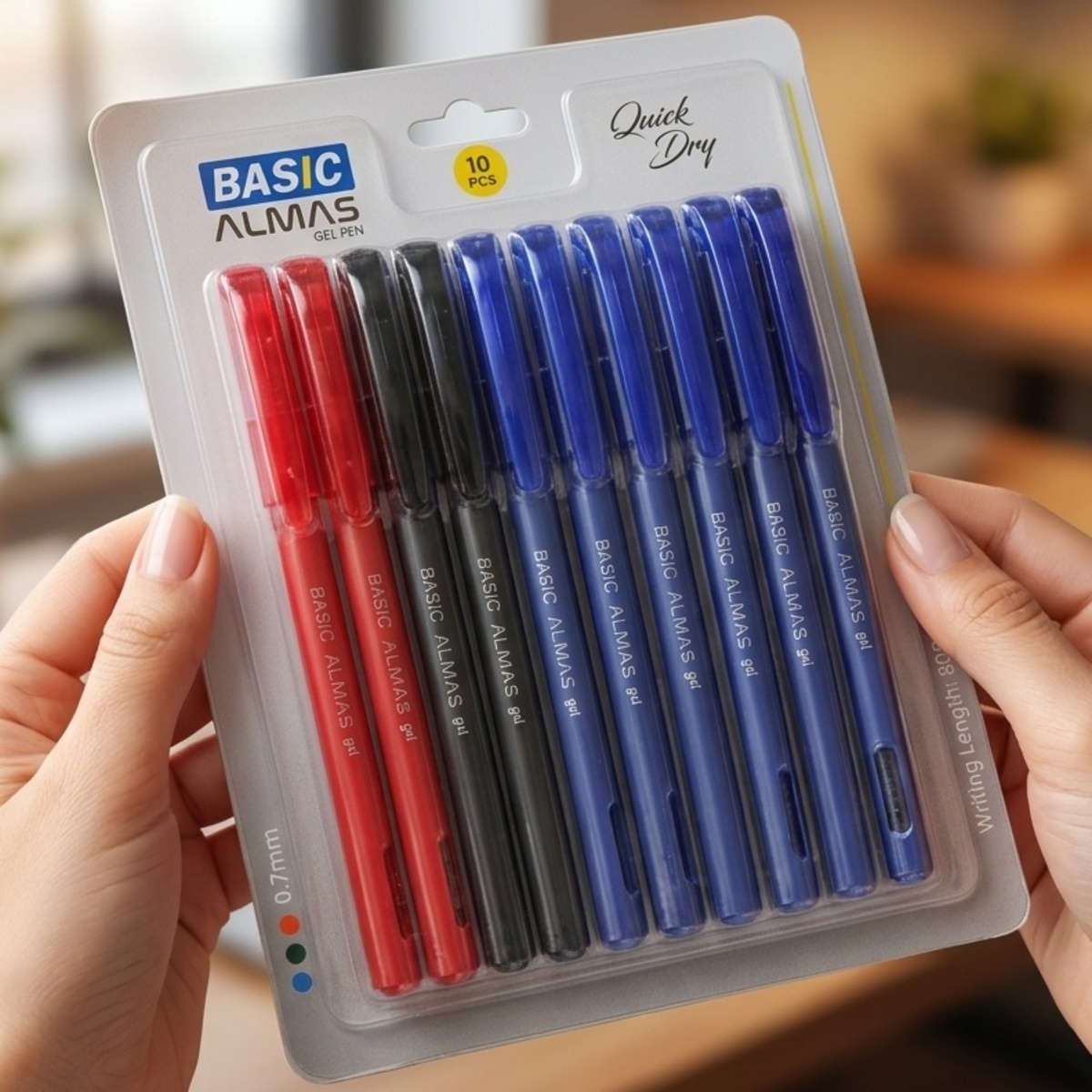 Basic Almas Quick Dry Gel Pen 10 Pieces