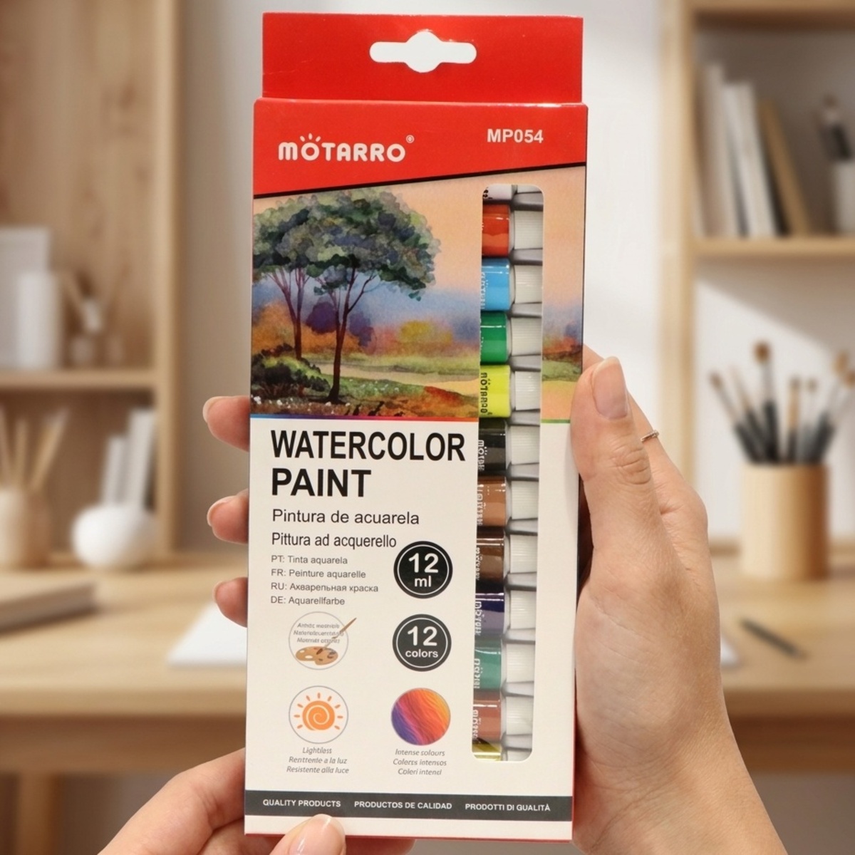 Motarro Watercolor Paint 12 Colors 12ml