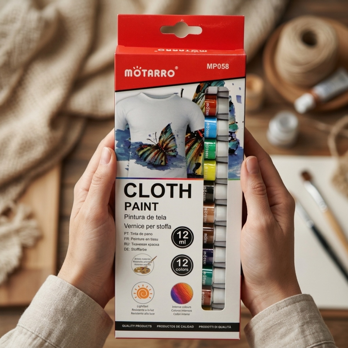 Motarro Cloth Paint 12 Colors 12ml