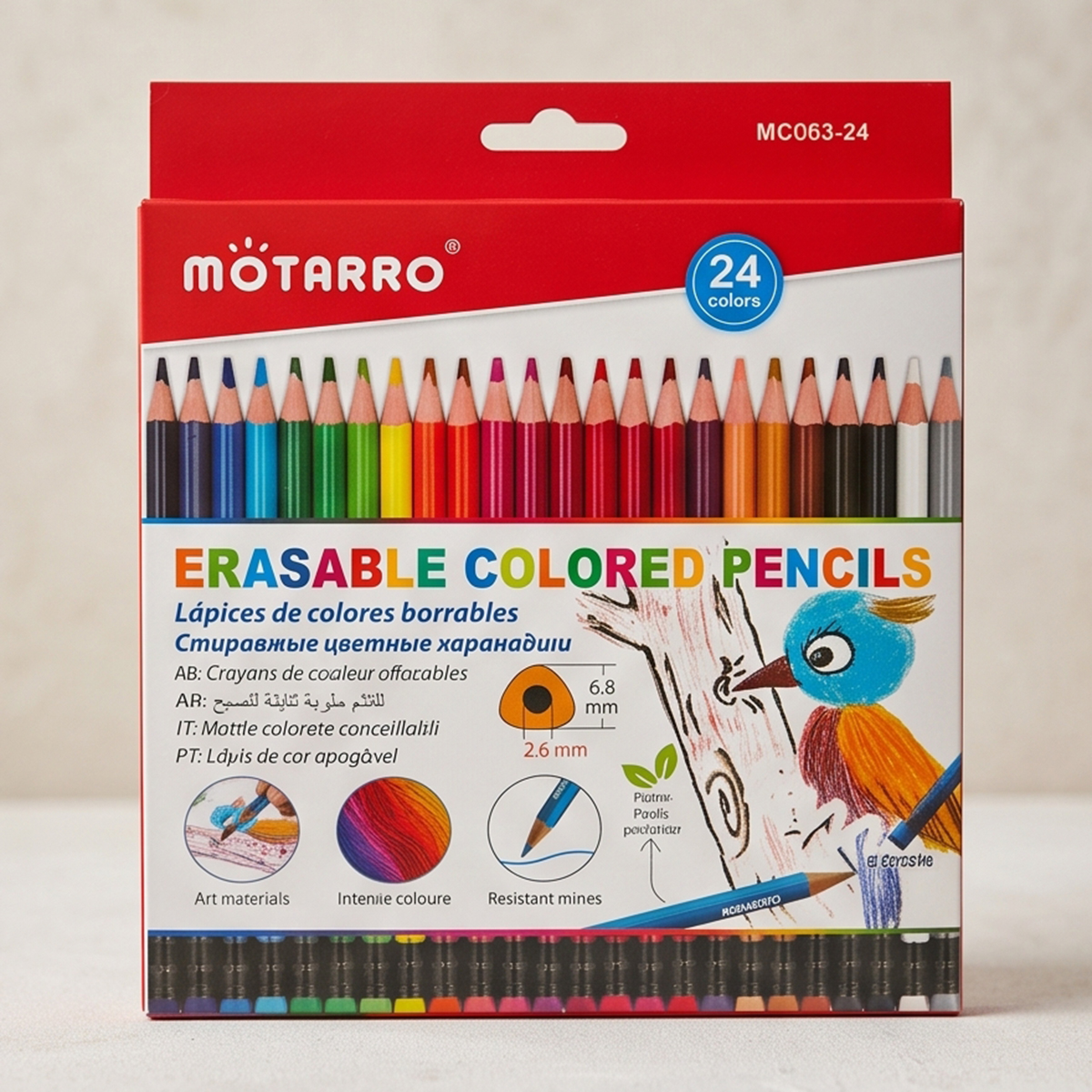 Motarro Erasable Colored Pencils 1 x 24 Colors