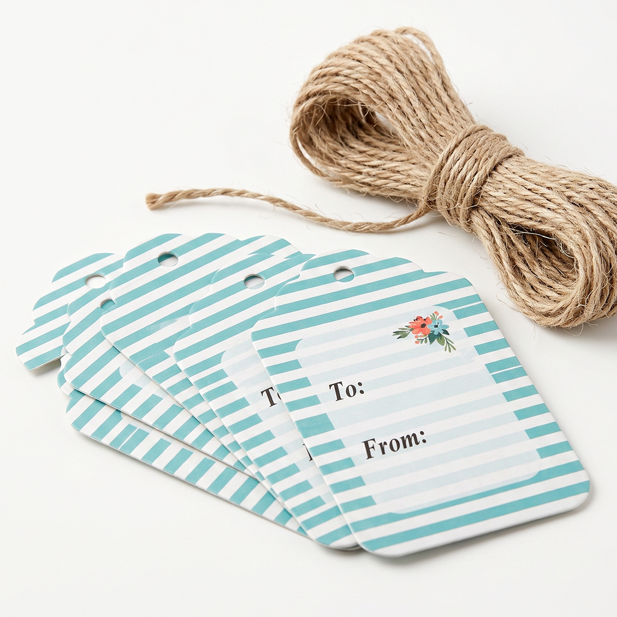 Striped Gift Tags With Twine