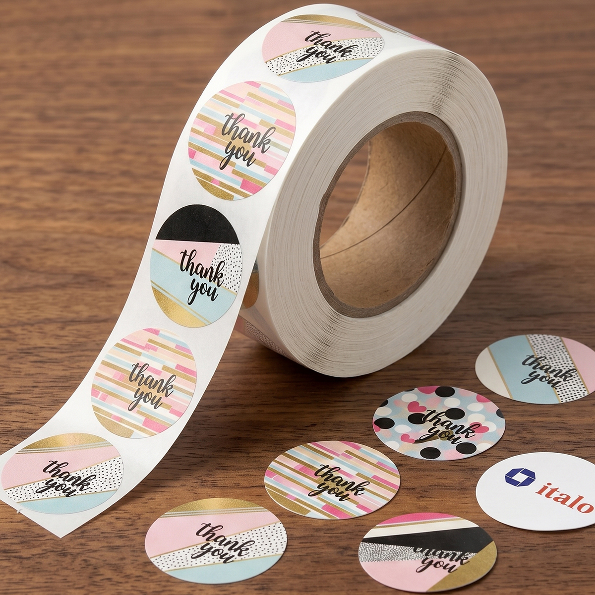 Italo Thank You Stickers Roll 500 Stickers