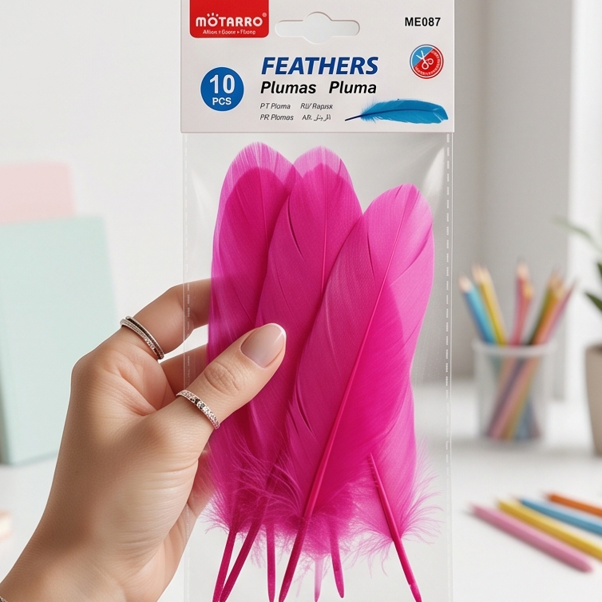 Motarros DIY Yellow Feathers 1 x 10 Pieces Pack