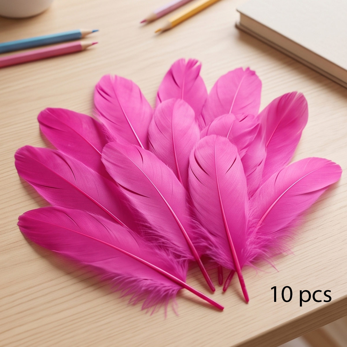Motarros DIY Yellow Feathers 1 x 10 Pieces Pack