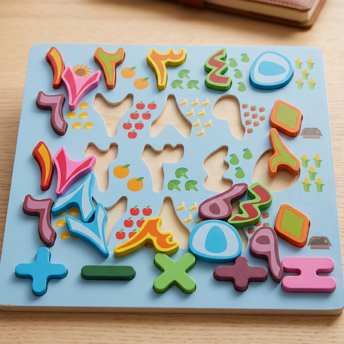 Wooden Colorful Number Puzzle Board