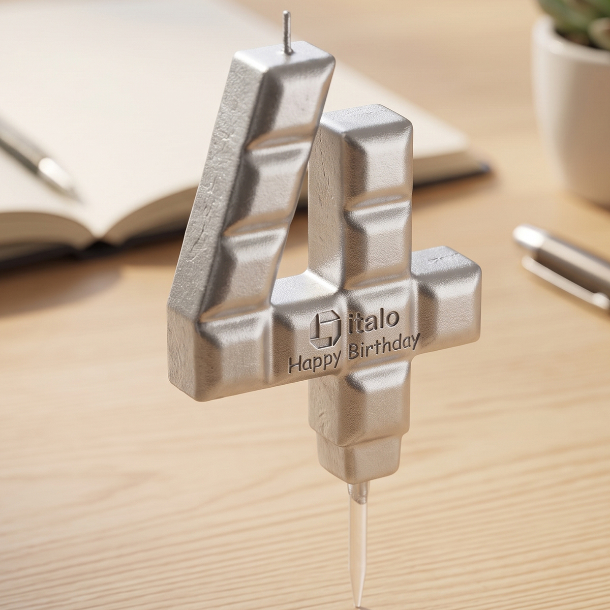 Italo Happy Birthday Candle Number 4