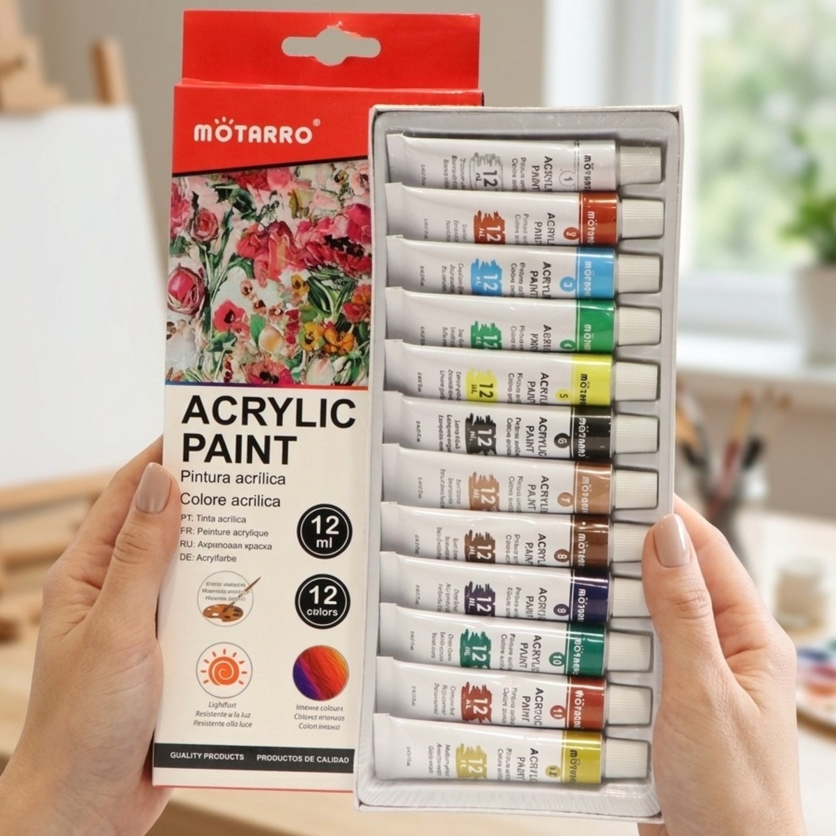 Motarro Acrylic Paint 12 Colors 12ml