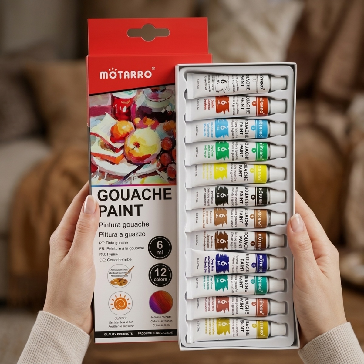 Motarro Gouache Paint 12 Colors 6ml