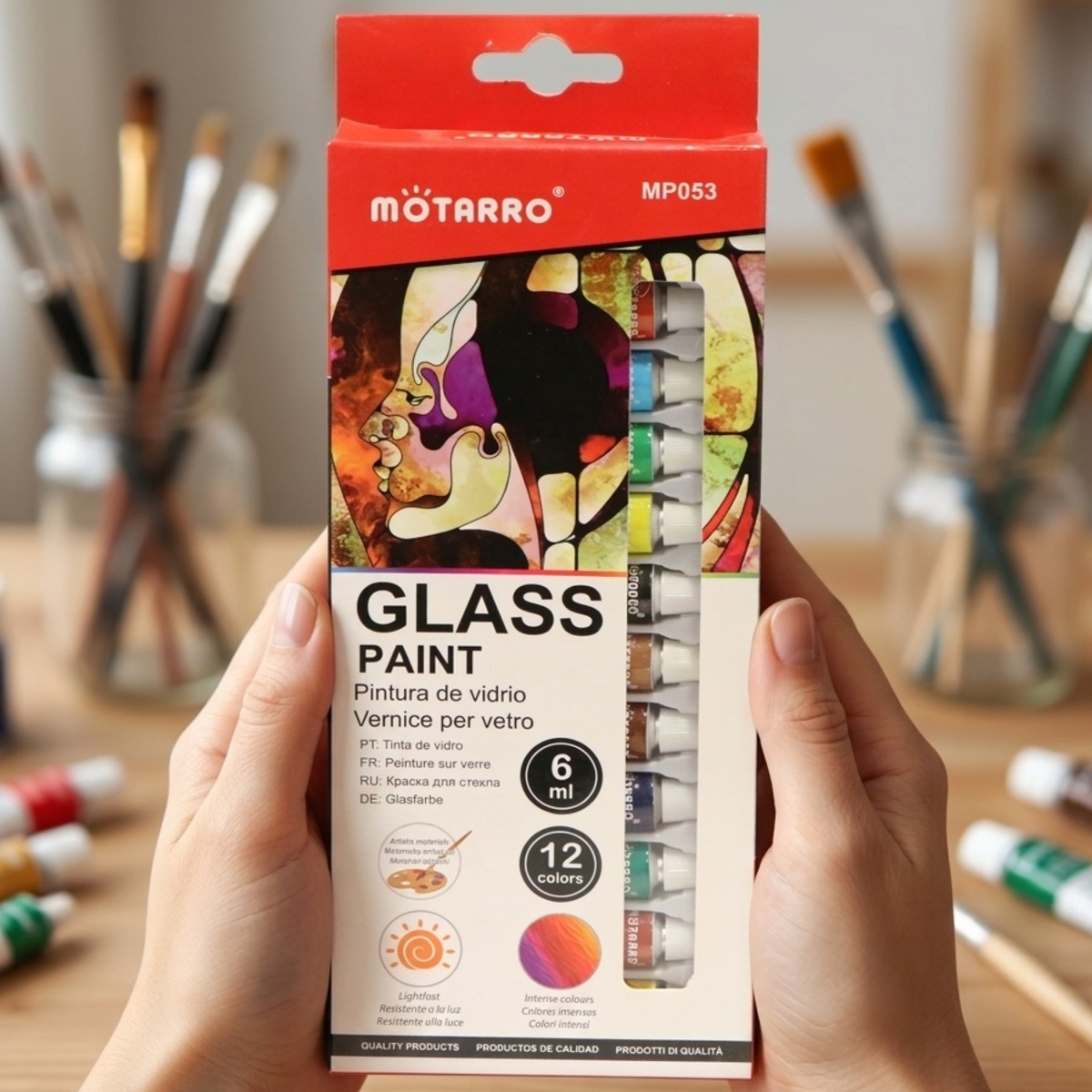 Motarro Glass Paint 12 Colors 6ml