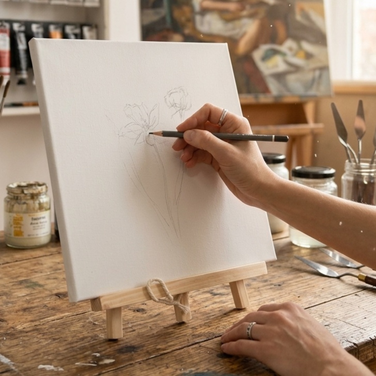 Canvas With Stand For Paint