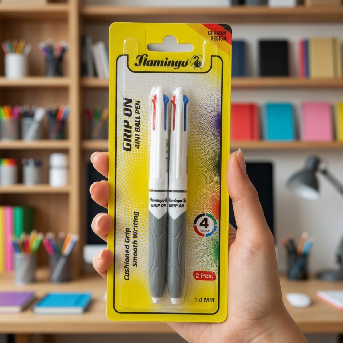 Flamingo Grip On 4 in 1 Ball Pen 2 Pieces