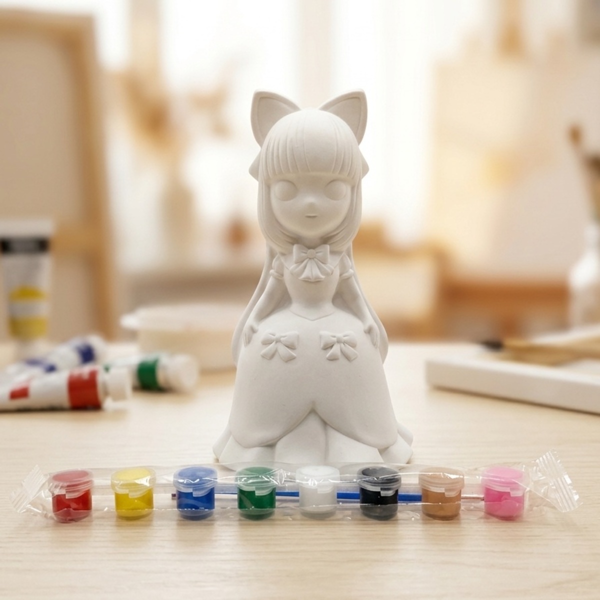 Paintable Figurine Set With Paints