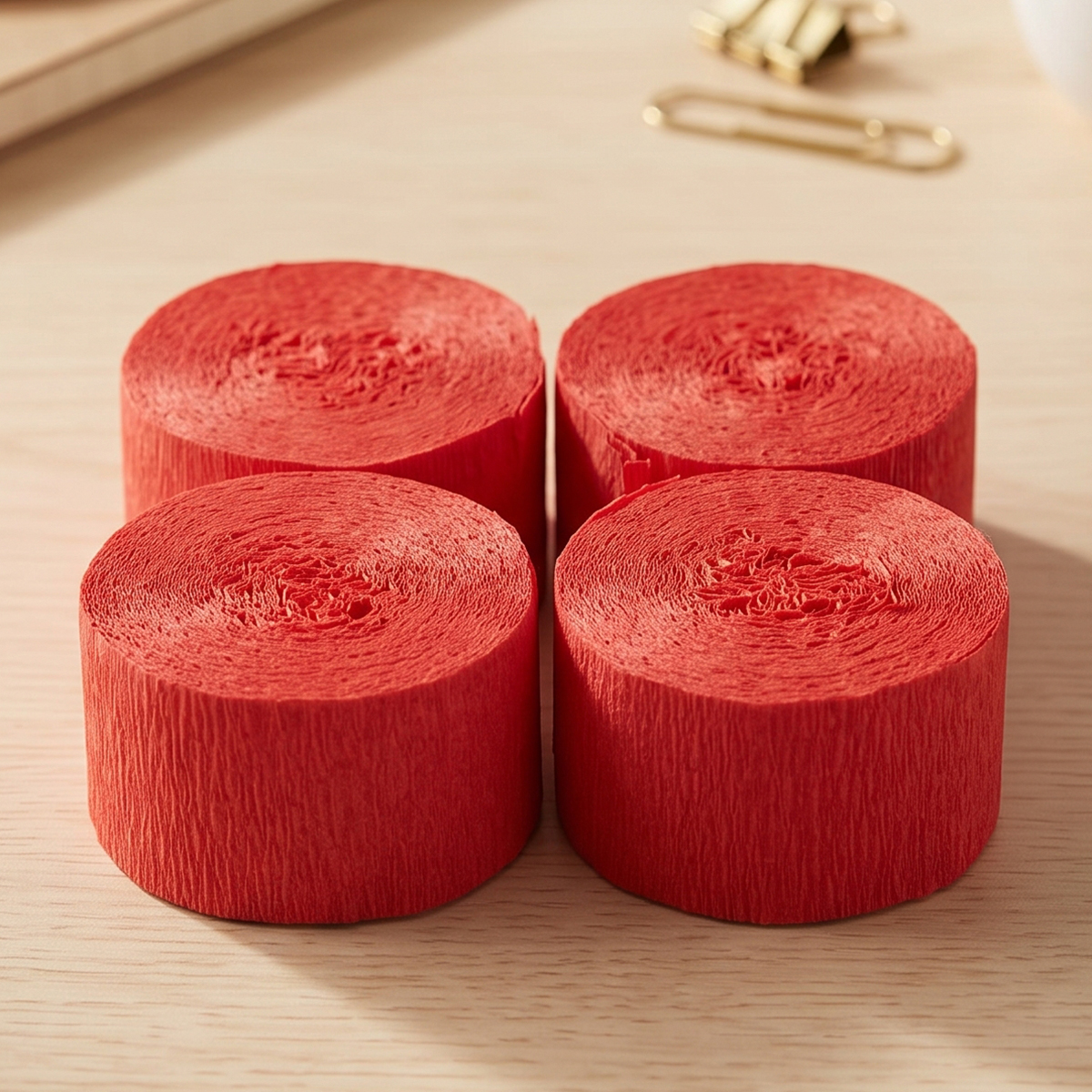 Motarro Red Crepe Paper 35mm x 10m 4 Pieces
