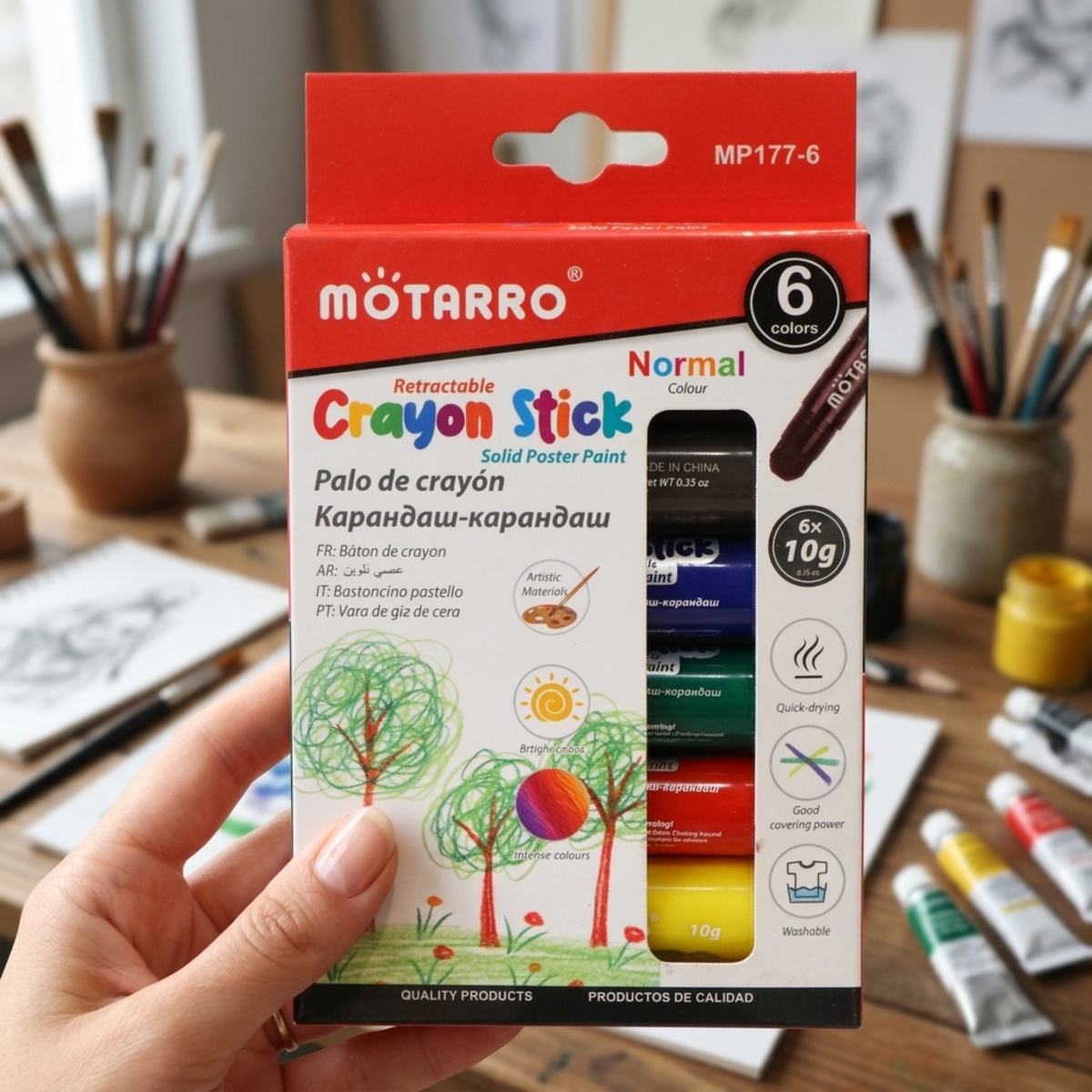 Motarro Retractable Solid Poster Paint Crayon Stick