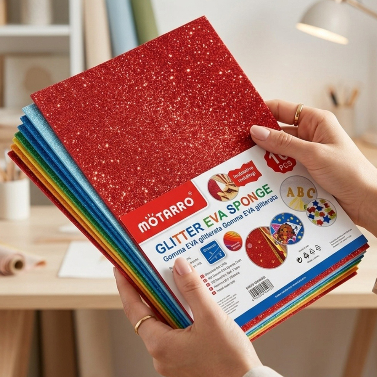 Assorted Colors Glitter Eva Sponge Sheets 10 Pieces