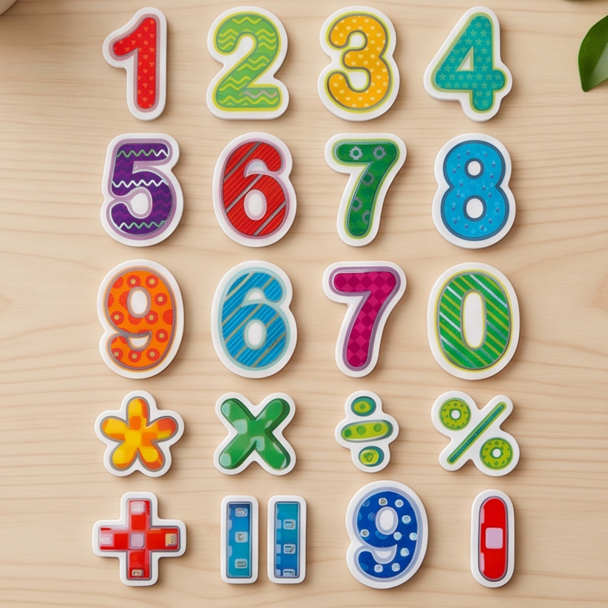 Colorful Magnetic Numbers & Symbols Set