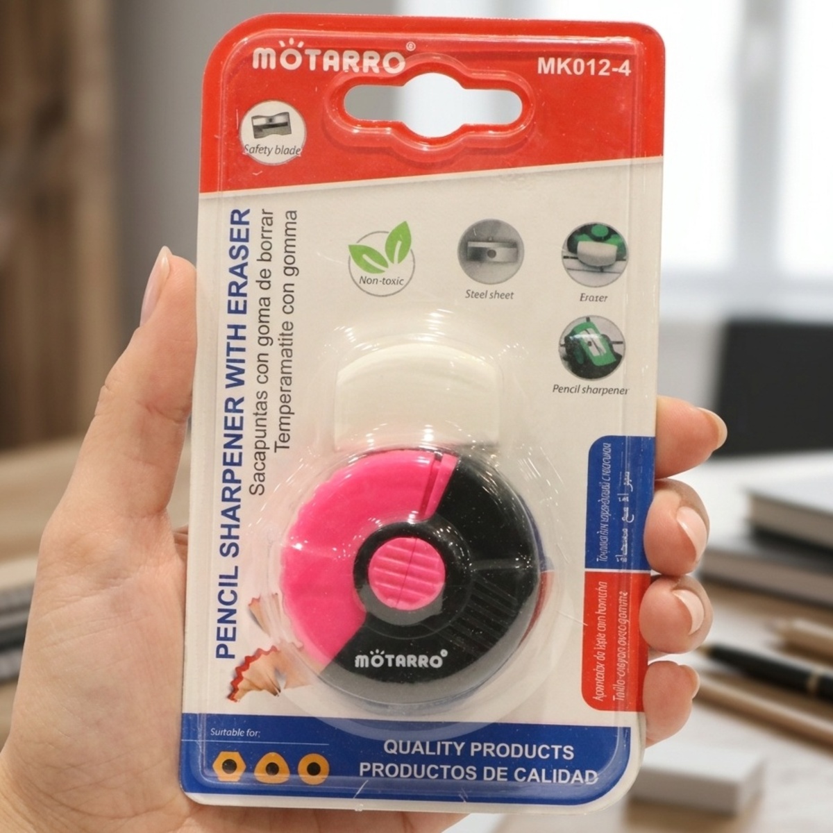Motarro Pencil Sharpener with Eraser
