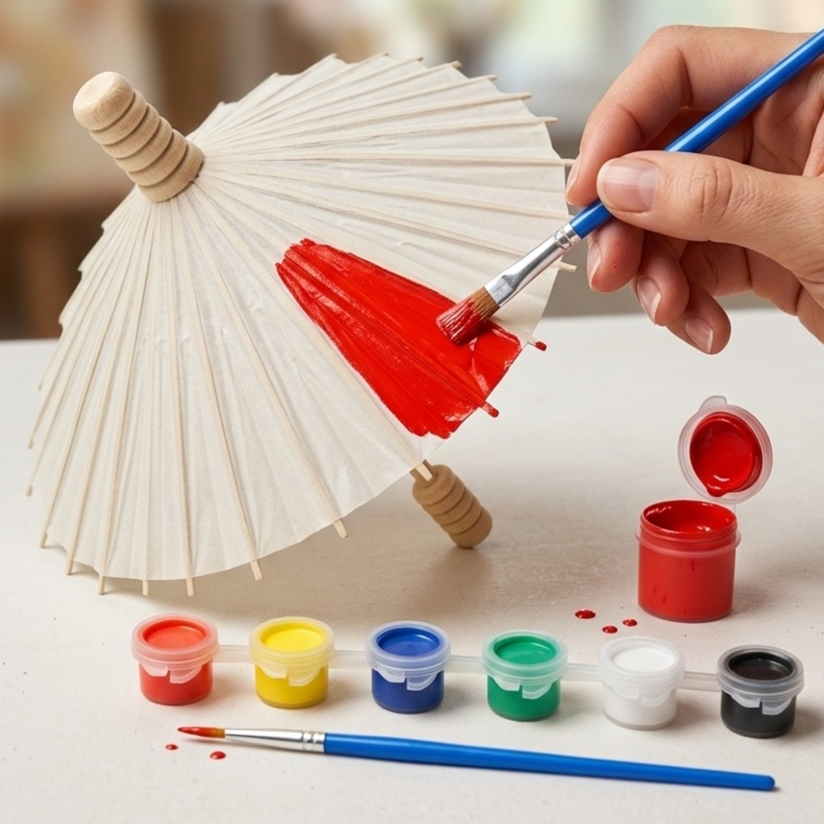 DIY Paintable Paper Parasol Set