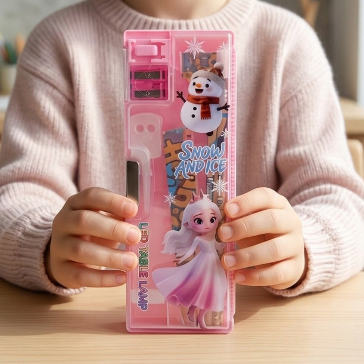 Pencil Box With Led Table Lamp Assorted Colors