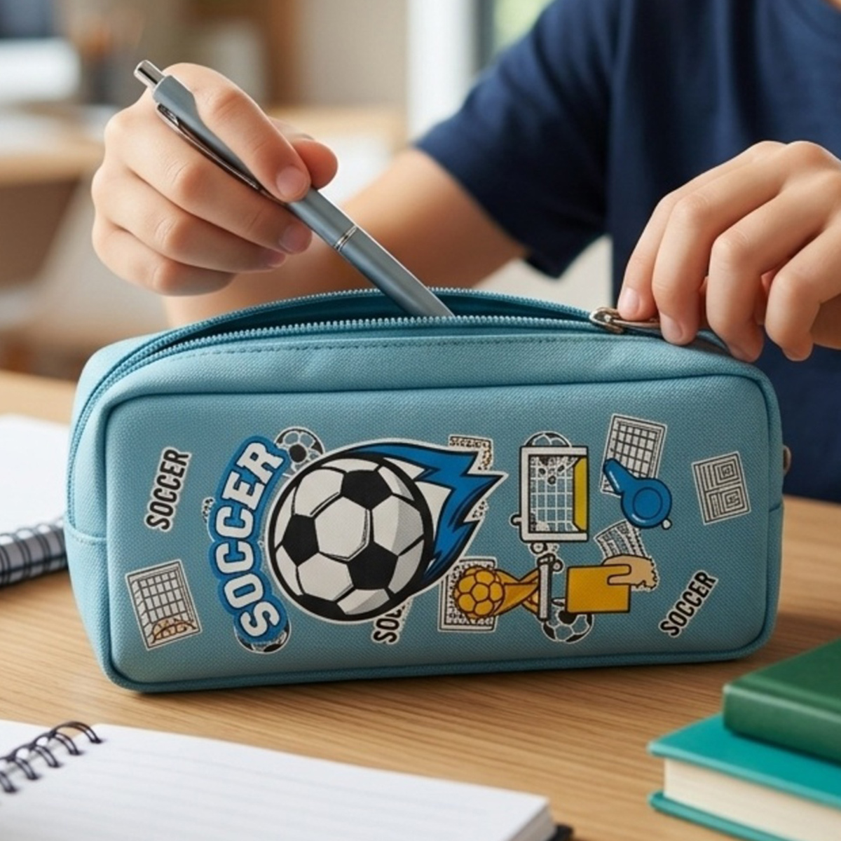 Soccer-Themed Pencil And Pen Pouch