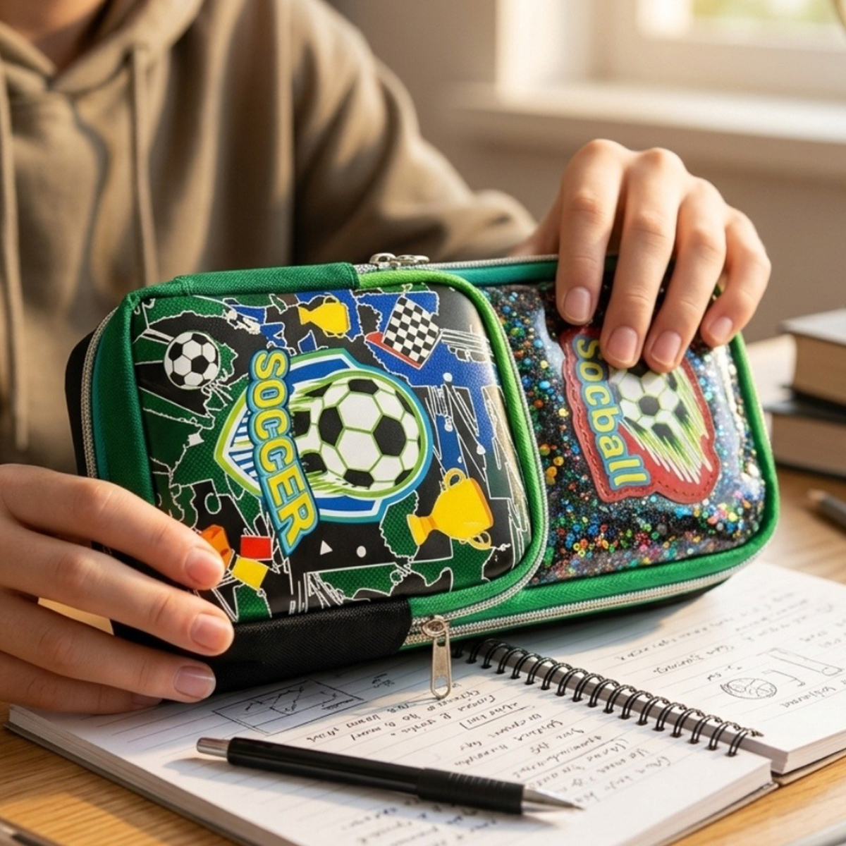 Soccer-Themed Pencil And Pen Pouch